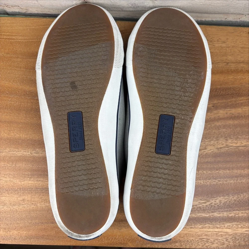 Sperry Lounge Away Women's 8.5 Gray Canvas Boat Shoe Sneakers Clean Girl Sneaker